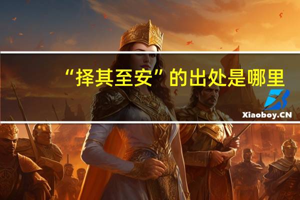 “择其至安”的出处是哪里