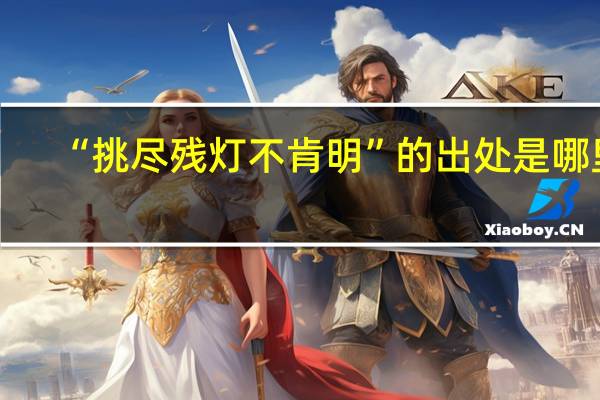 “挑尽残灯不肯明”的出处是哪里