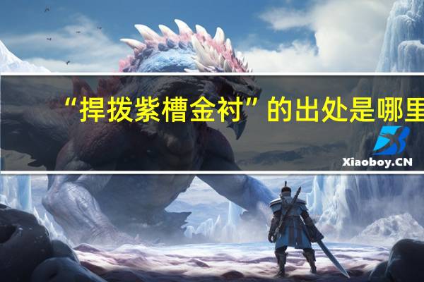 “捍拨紫槽金衬”的出处是哪里