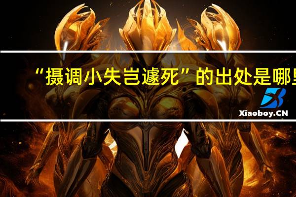 “摄调小失岂遽死”的出处是哪里