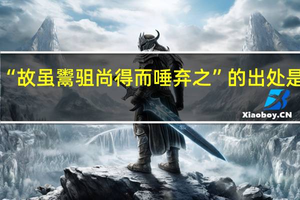 “故虽鬻驵尚得而唾弃之”的出处是哪里