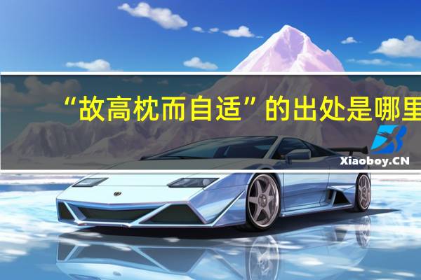 “故高枕而自适”的出处是哪里