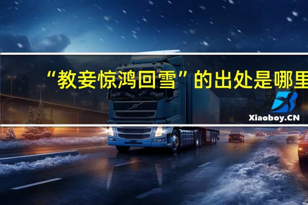 “教妾惊鸿回雪”的出处是哪里