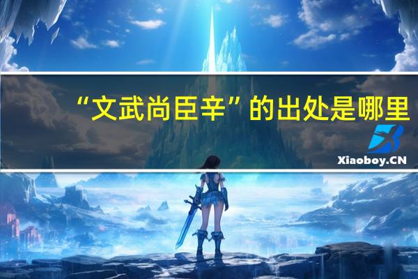“文武尚臣辛”的出处是哪里