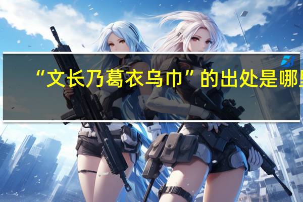 “文长乃葛衣乌巾”的出处是哪里