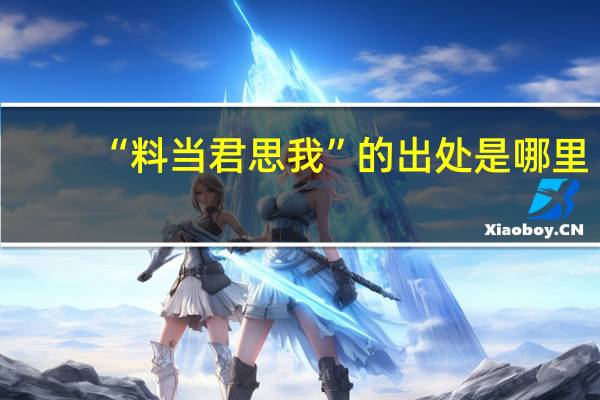 “料当君思我”的出处是哪里