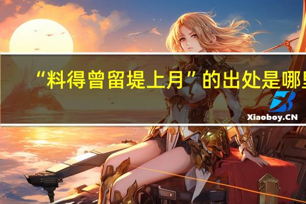 “料得曾留堤上月”的出处是哪里