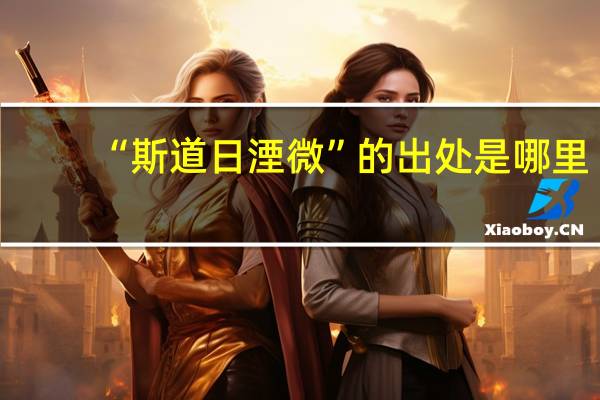“斯道日湮微”的出处是哪里