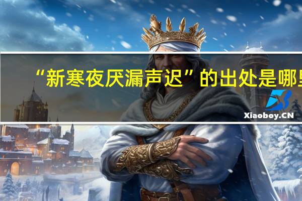“新寒夜厌漏声迟”的出处是哪里