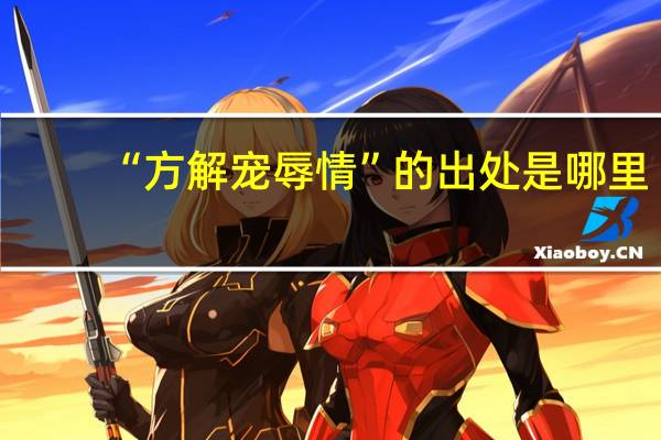 “方解宠辱情”的出处是哪里