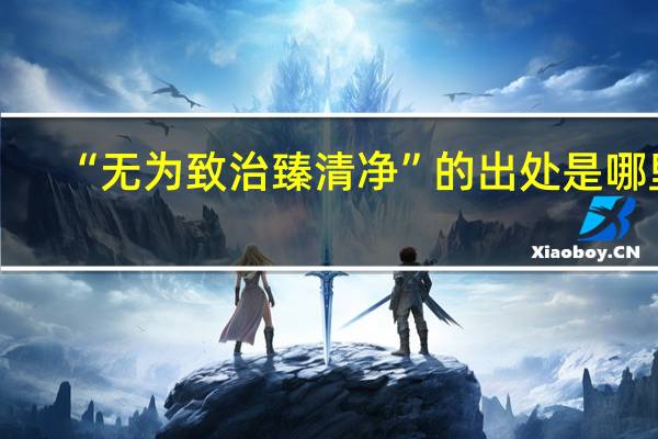 “无为致治臻清净”的出处是哪里