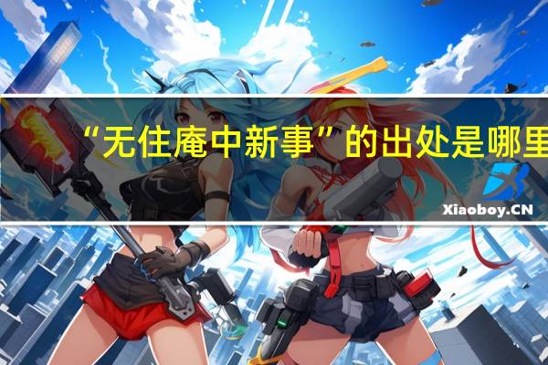 “无住庵中新事”的出处是哪里