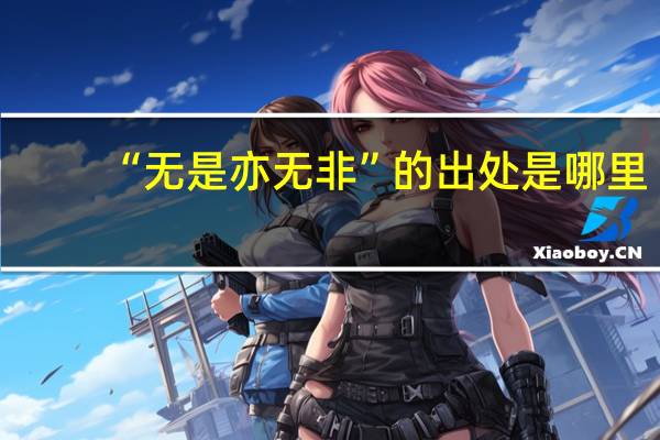 “无是亦无非”的出处是哪里