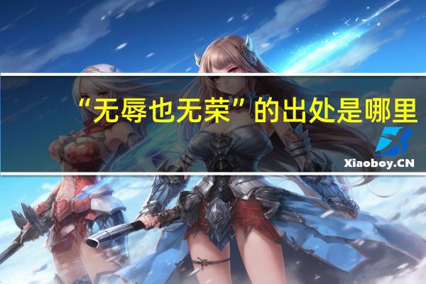 “无辱也无荣”的出处是哪里
