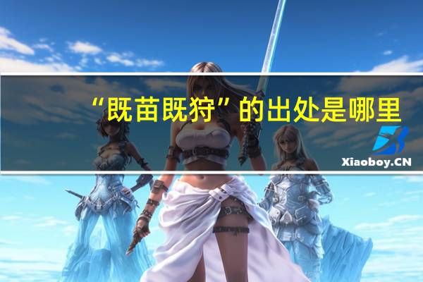“既苗既狩”的出处是哪里