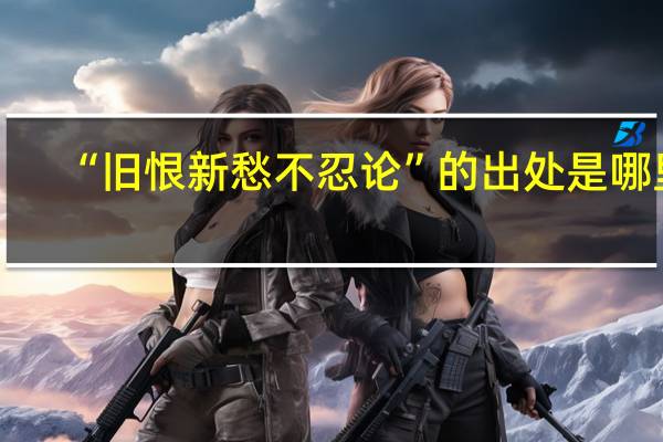 “旧恨新愁不忍论”的出处是哪里