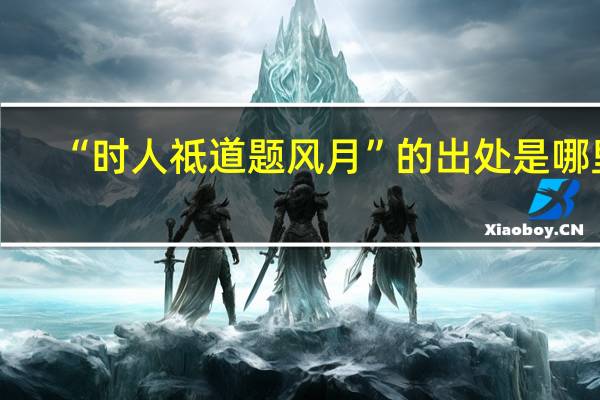 “时人祗道题风月”的出处是哪里