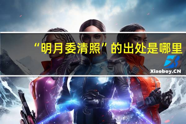 “明月委清照”的出处是哪里