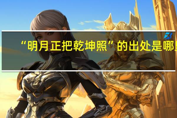 “明月正把乾坤照”的出处是哪里