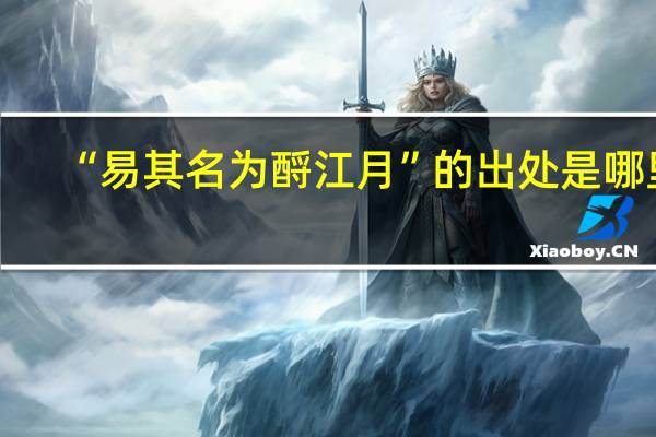 “易其名为酹江月”的出处是哪里