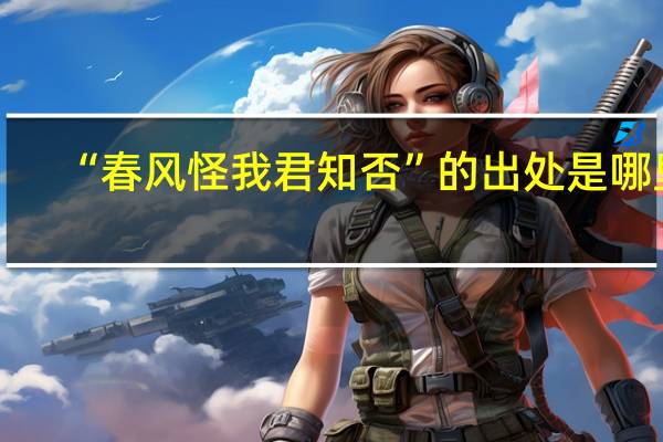 “春风怪我君知否”的出处是哪里