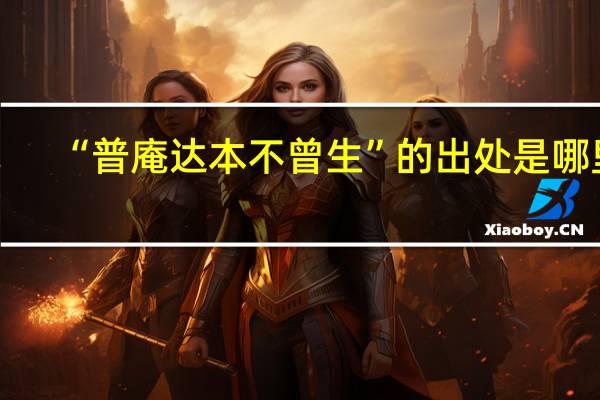 “普庵达本不曾生”的出处是哪里