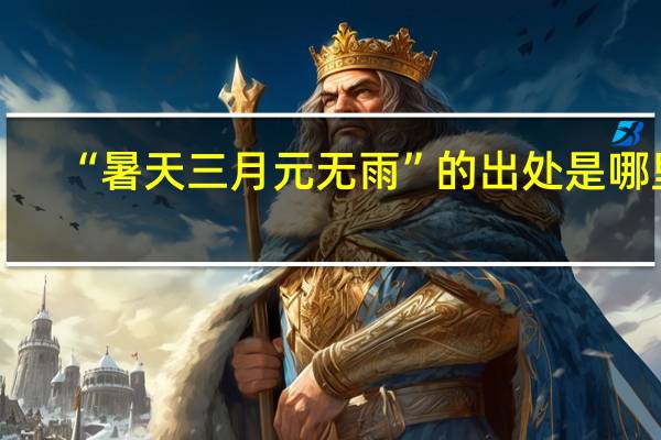 “暑天三月元无雨”的出处是哪里