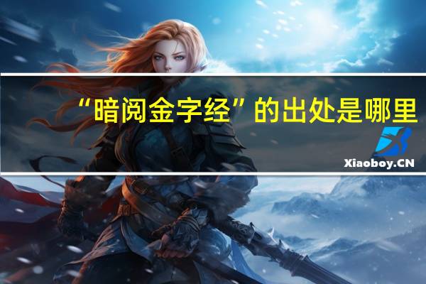 “暗阅金字经”的出处是哪里