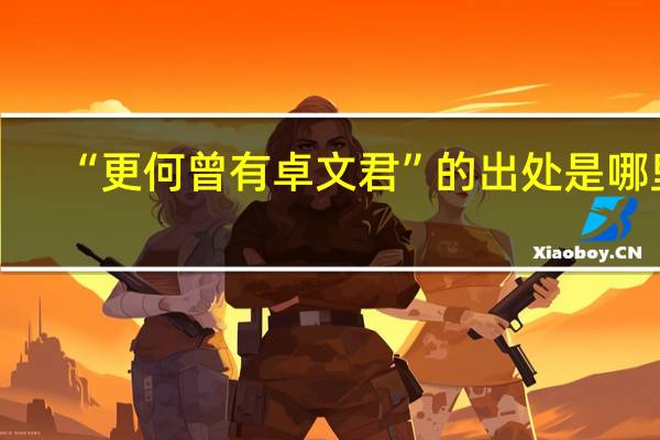 “更何曾有卓文君”的出处是哪里