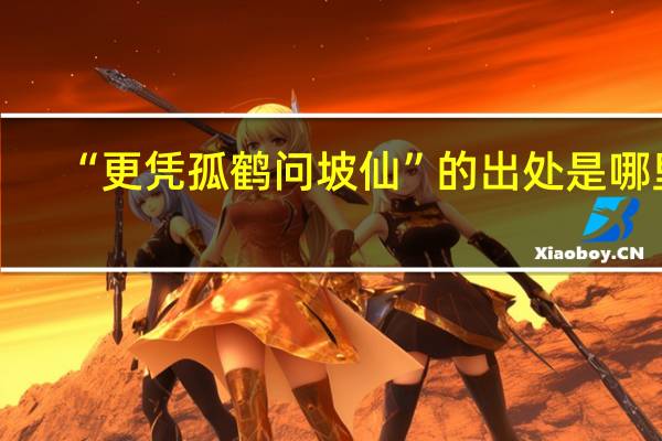 “更凭孤鹤问坡仙”的出处是哪里
