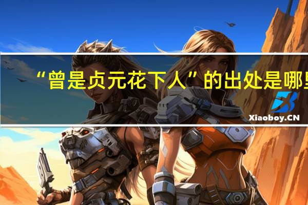 “曾是贞元花下人”的出处是哪里