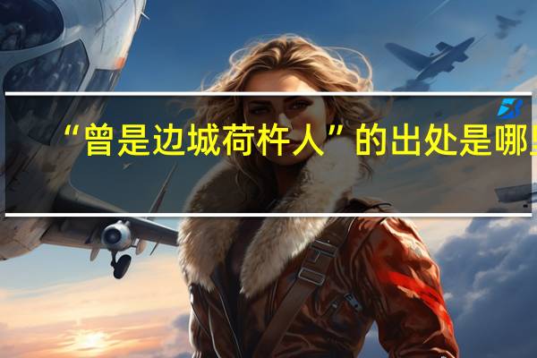 “曾是边城荷杵人”的出处是哪里