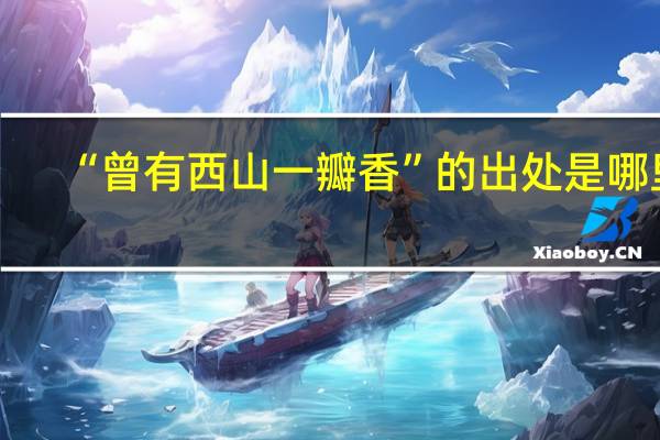 “曾有西山一瓣香”的出处是哪里