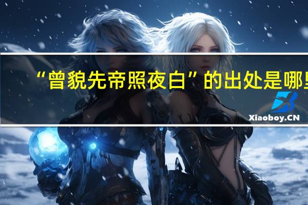 “曾貌先帝照夜白”的出处是哪里
