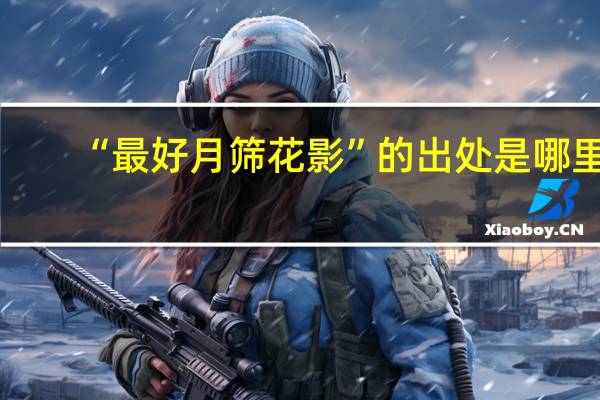 “最好月筛花影”的出处是哪里