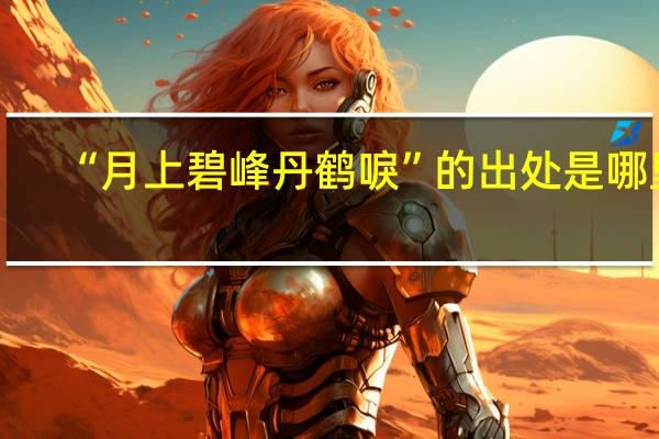 “月上碧峰丹鹤唳”的出处是哪里