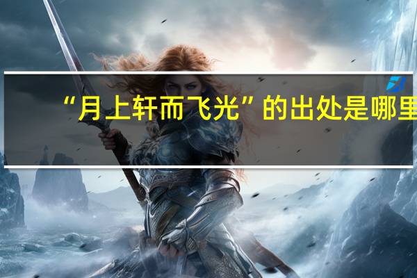 “月上轩而飞光”的出处是哪里