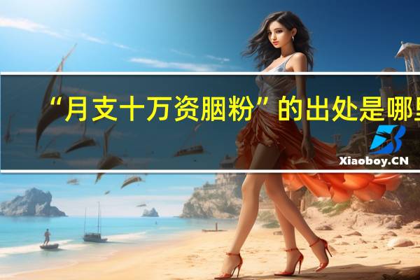 “月支十万资胭粉”的出处是哪里