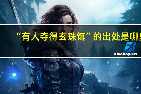 “有人夺得玄珠饵”的出处是哪里