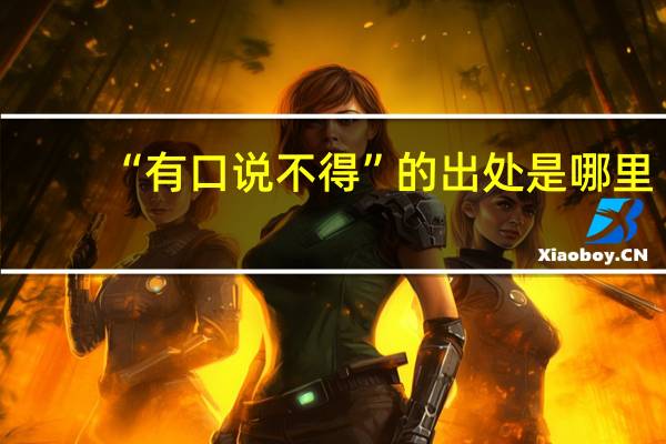 “有口说不得”的出处是哪里
