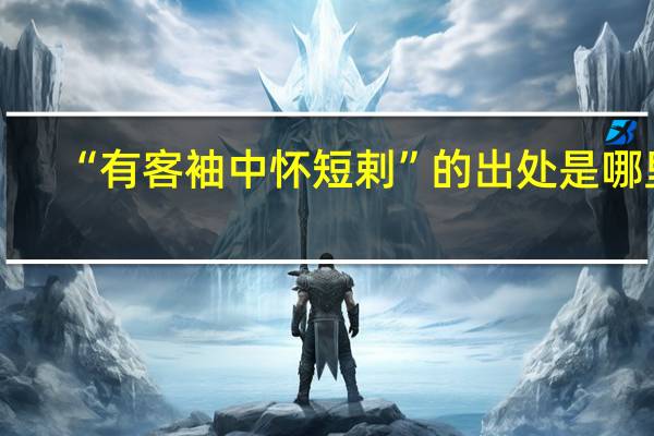 “有客袖中怀短剌”的出处是哪里