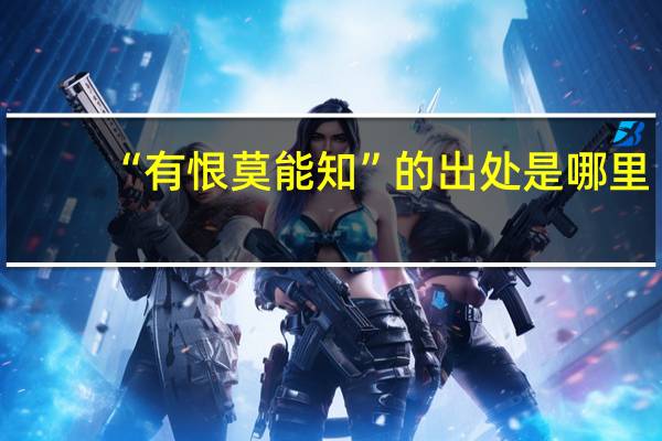 “有恨莫能知”的出处是哪里