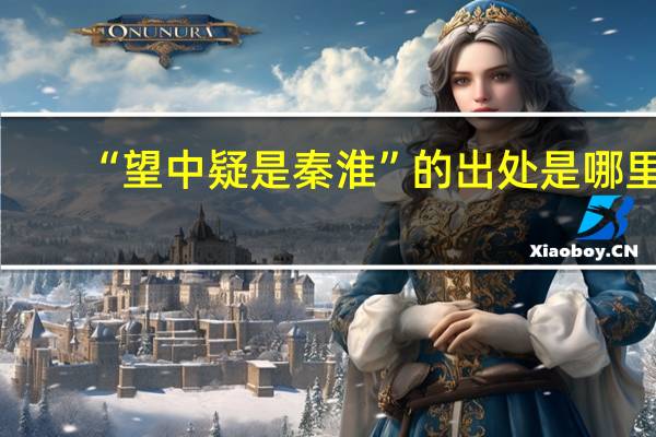 “望中疑是秦淮”的出处是哪里