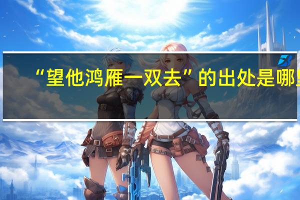 “望他鸿雁一双去”的出处是哪里