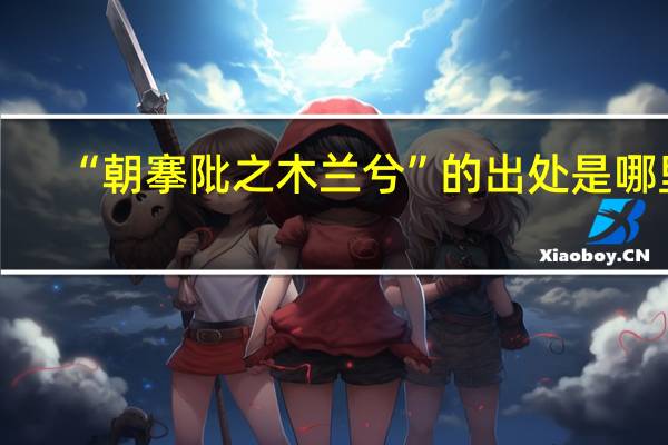 “朝搴阰之木兰兮”的出处是哪里