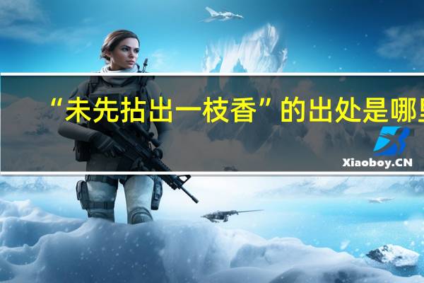 “未先拈出一枝香”的出处是哪里