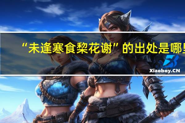 “未逢寒食棃花谢”的出处是哪里