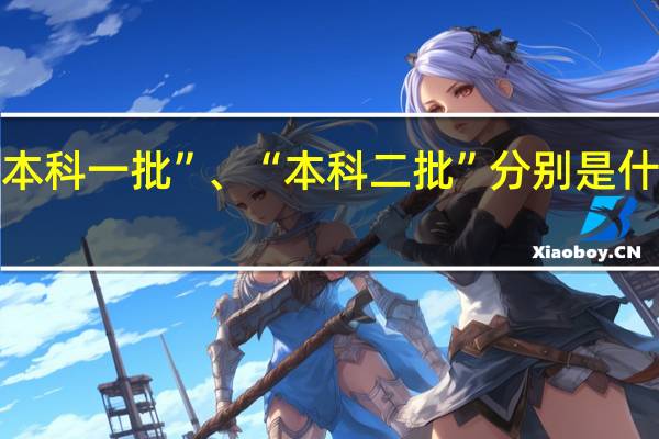 “本科一批”、“本科二批”分别是什么意思