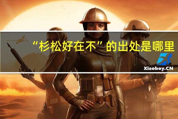 “杉松好在不”的出处是哪里