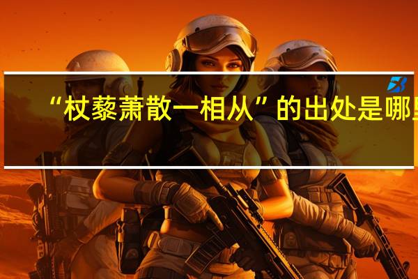 “杖藜萧散一相从”的出处是哪里